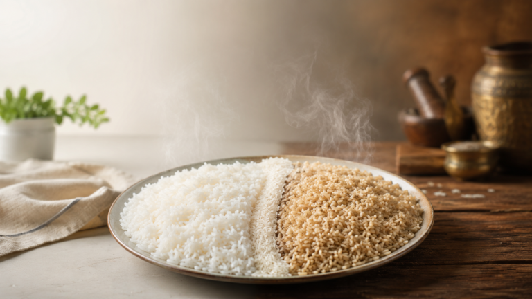 Steamed-Rice-vs-husking-rice-on-Split-Tabletop
