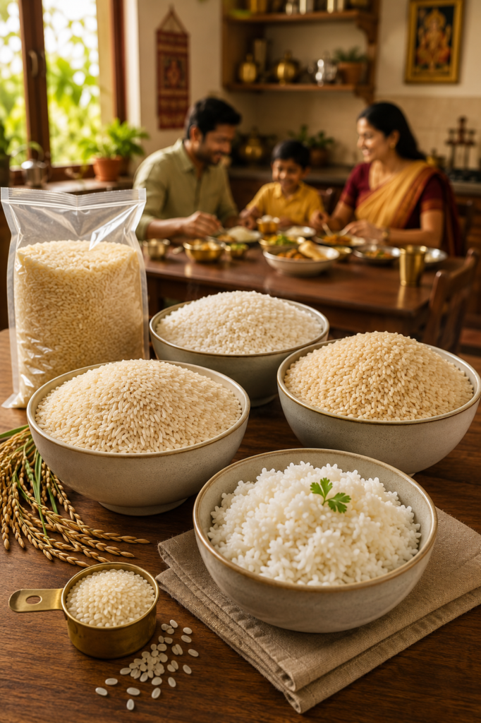 Warm Indian Family Rice Feast
