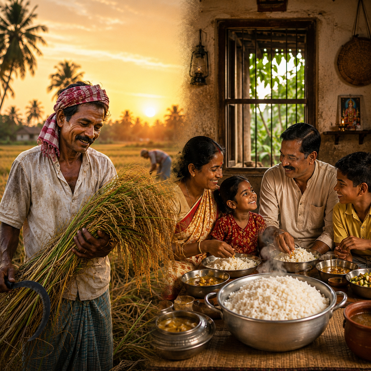 Harvest and family meal in harmony